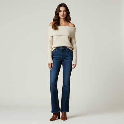 Off Shoulder Dames Trui